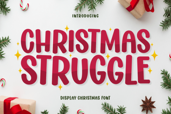 Christmas Struggle: A Festive Display Font for Creative Projects