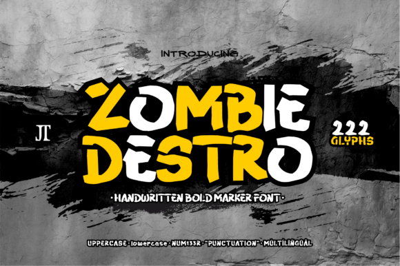 Zombie Destro: A Bold Display Font for Edgy Editorial Designs